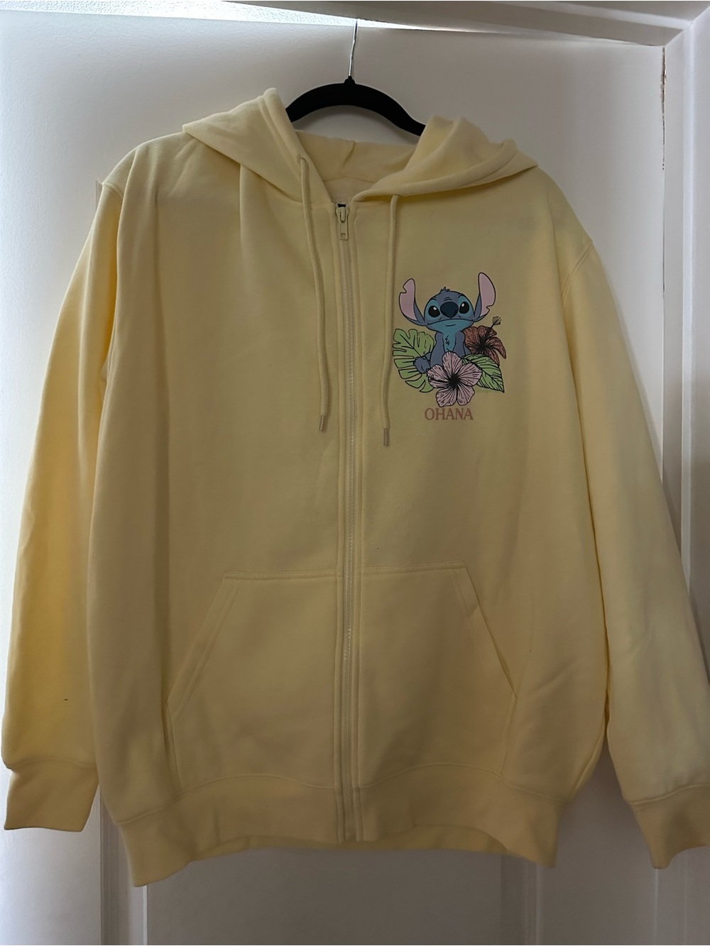Medium soft yellow Stitch Zip-Up Hoodie